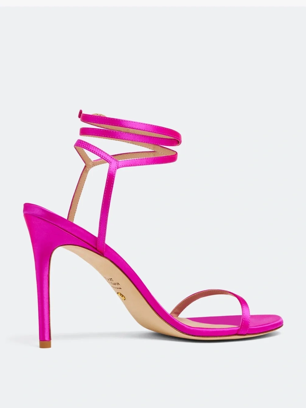 Stuart Weitzman RED leather Ankle-Strap Stiletto Sandals Barelynude 100 wrap 10🔥